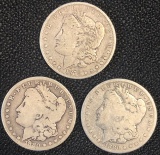 US MORGAN SILVER DOLLARS - 1878, 1880-S, & 1880-O