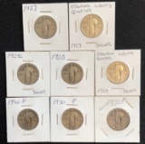 SET OF (8) UNITED STATES STANDING LIBERTY QUARTERS