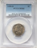 1950-D JEFFERSON NICKEL - PCGS MS66