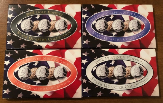 2002 Statehood Quarter Collection -- 4 Total Sets