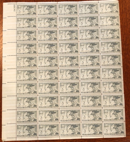 United States "Final Reunion - United Confederate Veterans" 3 Cent Postage Stamp Sheet