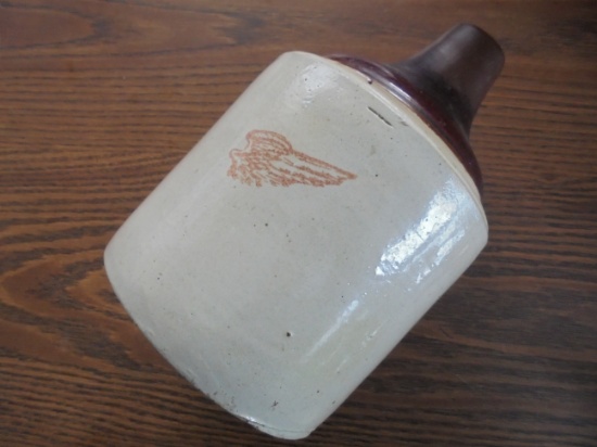 OLD "RED WING" GALLON STONEWARE JUG WITH "SINGLE WING" MARK