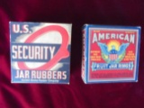 TWO VINTAGE ADVERTISING FRUIT JAR RING BOXES-AMERICAN & U.S. SECURITY