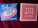 TWO ADVERTISING BOXES FOR FRUIT JAR RINGS-BALL & TITE RITE