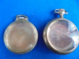 TWO OLD GOLD COLORED WATCH CASES FOR PARTS