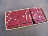 OLD SET OF RED CLAY DOMINOS