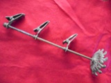 OLDER BRASS GLOVE STAND WITH 3 CLIPS-MARKED 