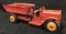 EARLY VINTAGE PRESSED STEAL RED DUMP TRUCK