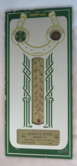 HASKETT & STITLER IMPLEMENT CO. - AUBURN, NEBRASKA - ADVERTISING THERMOMETER