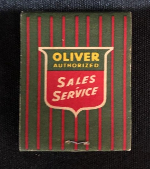 OLIVER "COOK IMPLEMENT CO. - LOUP CITY, NE" ADVERTISING MATCH BOOK
