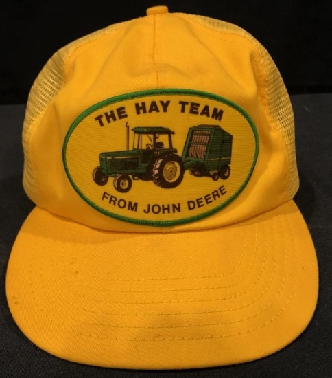 JOHN DEERE "THE HAY TEAM" FARMER HAT -- NEW OLD STOCK