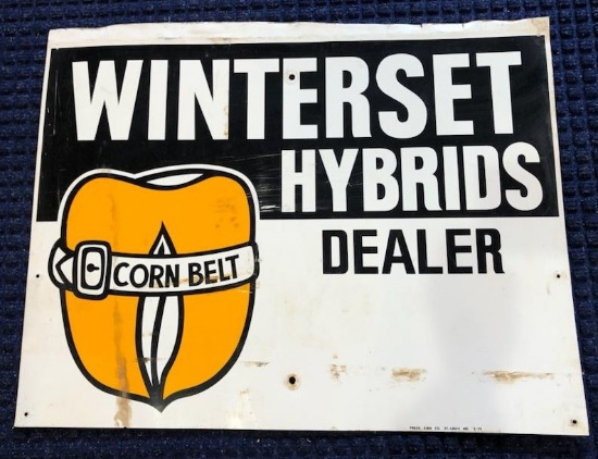 WINTERSET HYRBIDS ADVERTISING METAL SIGN