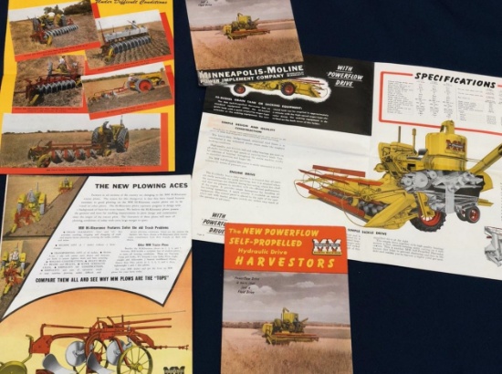 FIVE OLD MINNEAPOLIS-MOLINE SALES BROCHURES