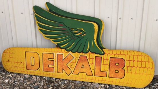 LARGE DEKALB FLYING EAR ADVERTISING MASONITE SIGN