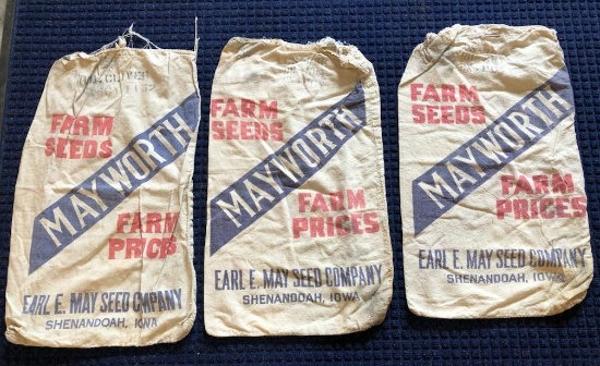 (3) MAYWORTH SEED SACKS - SHENANDOAH, IOWA