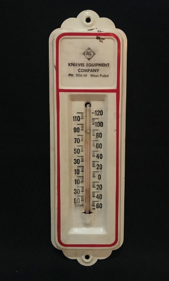 VINTAGE ALLIS-CHALMERS THERMOMETER FROM KNIEVEL EQUIPMENT COMPANY--WEST POINT