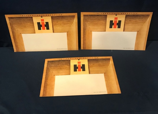 LOT OF (3) INTERNATIONAL CARDBOARD ADVERTISING SIGNS