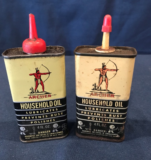 LOT OF (2) ARCHER HOUSEHOLD OIL TINS
