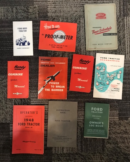 LOT OF (10) FORD AND MASSEY-FERGUSON BOOKS