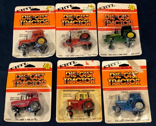 SET OF (6) ERTL 1/64 SCALE TRACTORS