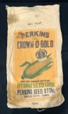 PERKINS CROWN-O-GOLD HYBID SEED CORN SACK--SIOUX CITY, IOWA