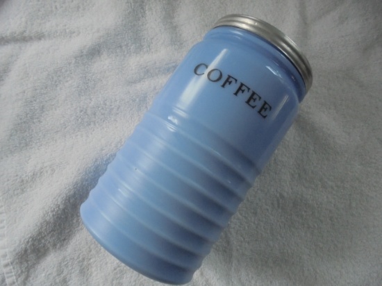 OLD BLUE DEPHITE COFFEE CANISTER WITH LID