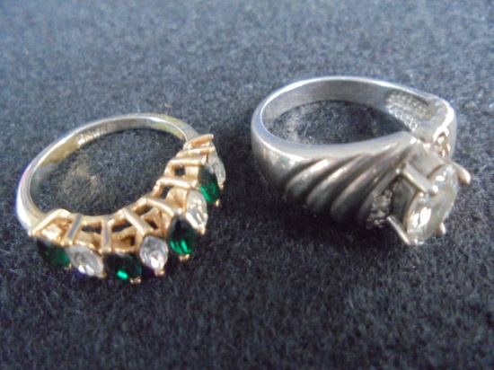 TWO LADY'S RINGS-ONE IS "HGE" MARKED