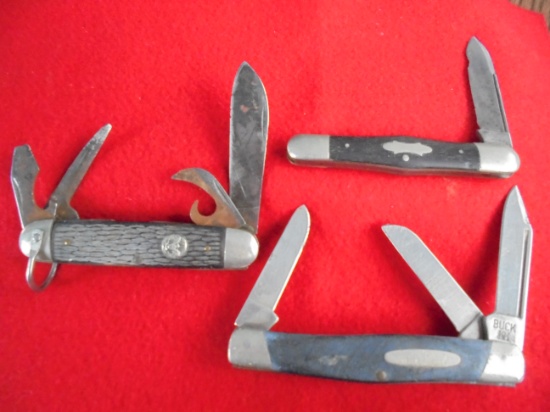 (3) OLD POCKET KNIVES FOR ONE LOT