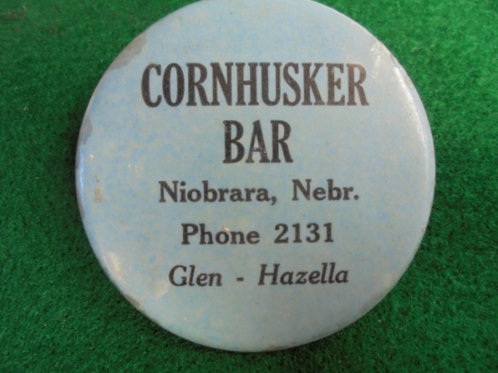 OLD ADVERTISING POCKET HONE-CORNHUSKER BAR-NIOBRARA, NEBRASKA