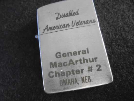 OLD DISABLED AMERICAN VETERANS LIGHTER-"GENERAL MAC ARTHUR CHAPTER-OMAHA