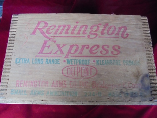 VINTAGE REMINGTON EXPRESS WOOD SHELL BOX OR CRATE