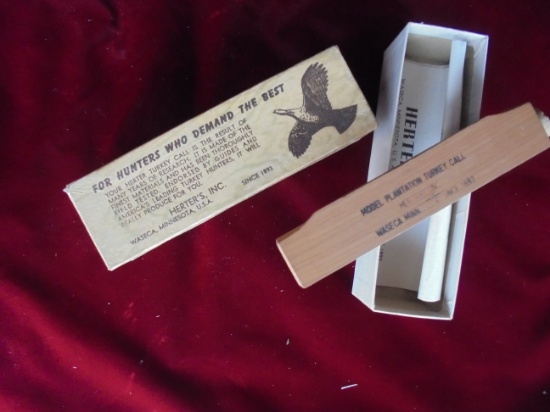 VINTAGE "HERTER'S PLANTATION TURKEY CALL" IN BOX WITH DIRECTIONS