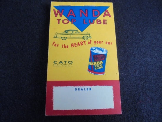 OLD "WANDA OIL "TOP LUBE" ADVERTISING NOTE PAD-LOOKS EARLY 1950'S