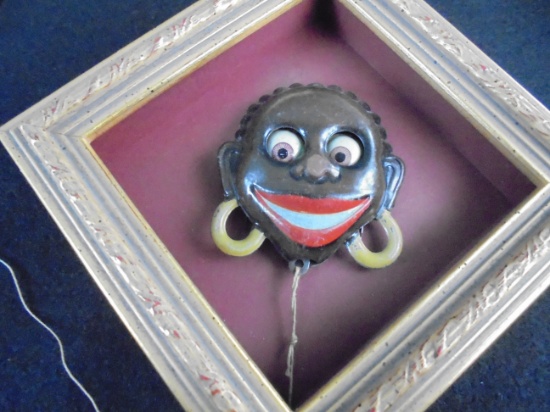 OLD NOVELTY "BLACK FACE" WITH PULL STRING FOR EYE ACTION
