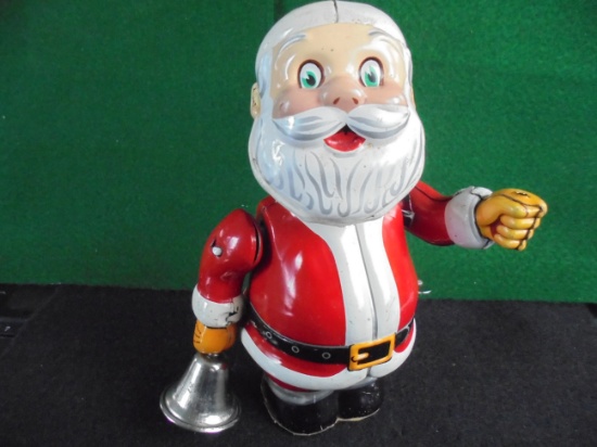 OLD 'MADE IN JAPAN' WIND-UP SANTA WITH BELL