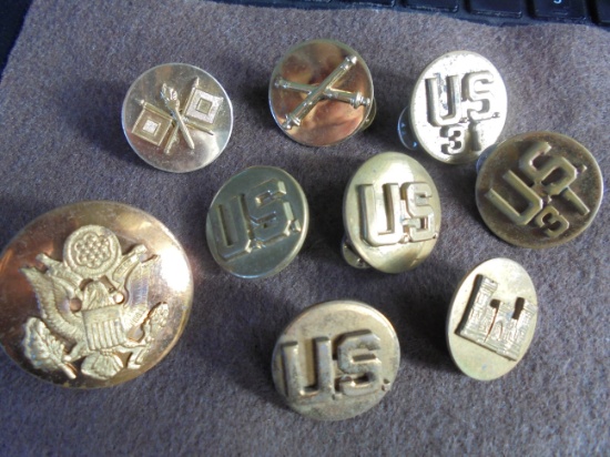 9 OLD MILITARY BUTTONS-SEE PHOTO