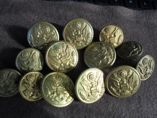 LOT OF (13) OLD MILITARY UNIFORM BUTTONS