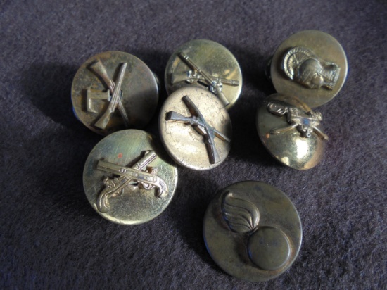(7) OLD MILITARY PINS