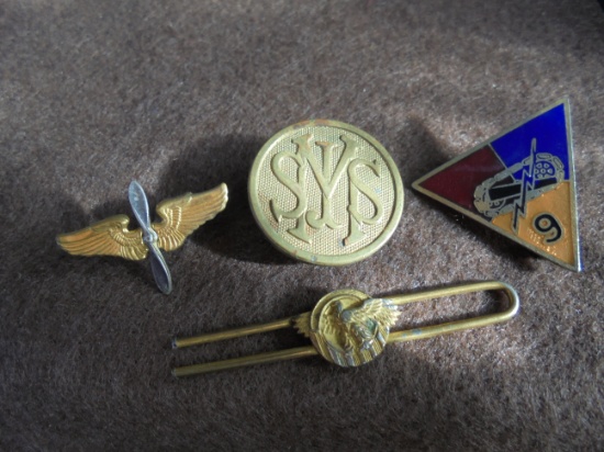 (4) OLD MILITARY PINS