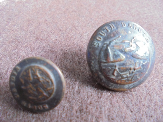 (2) OLD SOUTH DAKOTA BUTTONS-THEY LOOK MILITARY ?