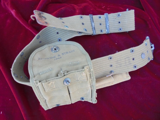 OLD WORLD WAR TWO ARMY AMMO BELT-DATED 1945