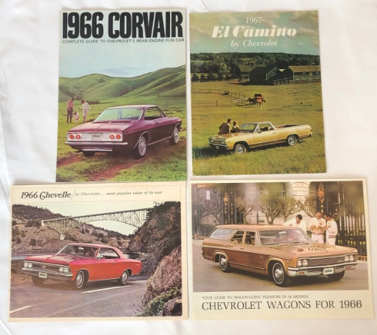 FOUR CHEVROLET SALES BROCHURES FROM 1966 & 1967