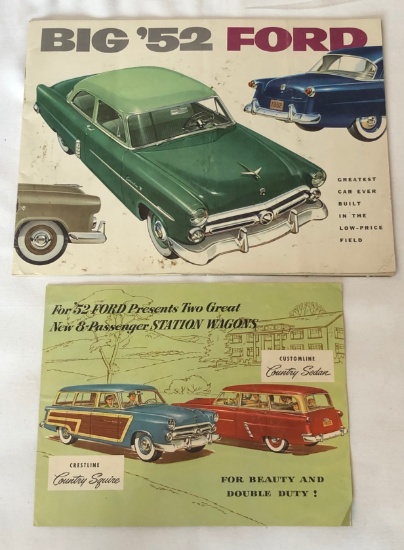 TWO 1952 FORD SALES BROCHURES