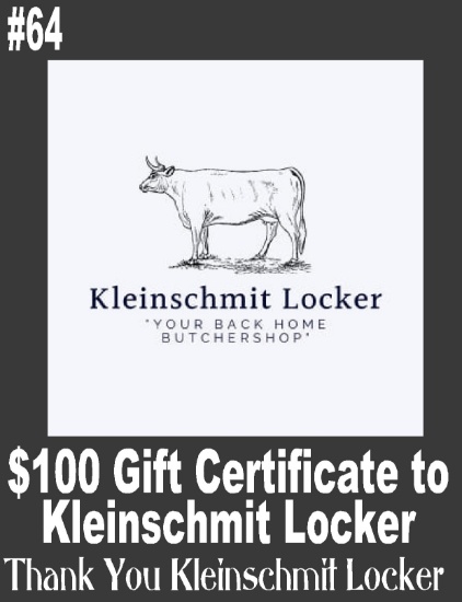 $100 Gift Certificate to Kleinschmit’s Locker