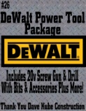 Dave Kube Construction DeWalt “Fix Anything” Tool Package