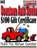 Downtown Auto $100 Gift Certificate