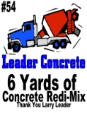 6 Yards of concrete Redi-Mix donated by Leader Concrete - Yankton