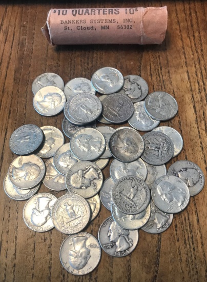 Lot of (40) Silver Washington Quarters