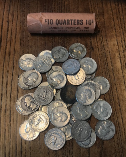 Lot of (40) Silver Washington Quarters
