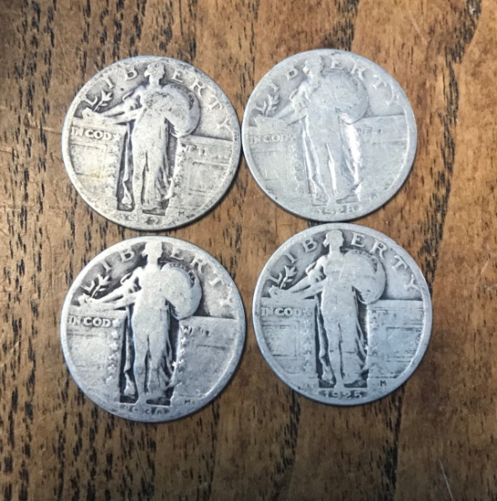 Lot of (4) Standing Liberty Silver Quarters